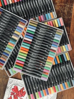 120 Dobbeltendede Vandbaserede Brushpens
