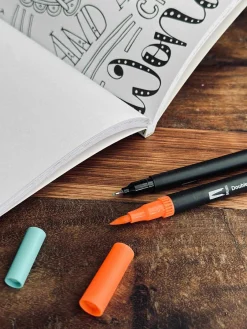 120 Dobbeltendede Vandbaserede Brushpens