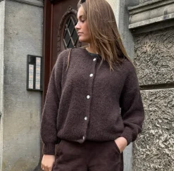 Alpaca cardigan Depeche - Brown