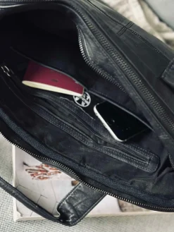 Arbejdstaske - Black Cow leather