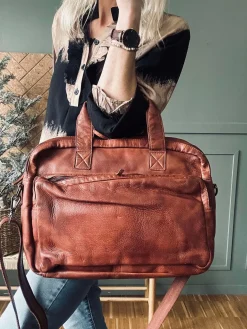 Arbejdstaske - Cognac Cow leather