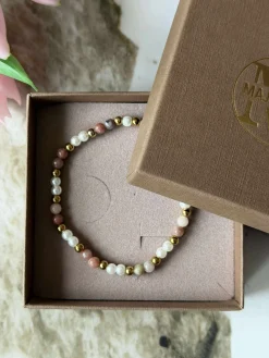 Armbånd Asta - Natursten guldbelagt