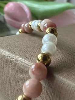 Armbånd Asta - Natursten guldbelagt