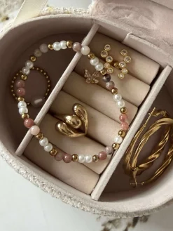 Armbånd Asta - Natursten guldbelagt