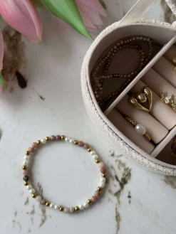 Armbånd Asta - Natursten guldbelagt