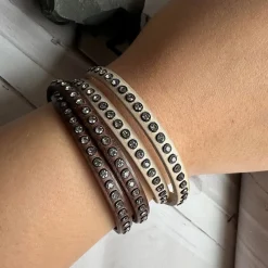 Armbånd Beige m. Swarowski sten