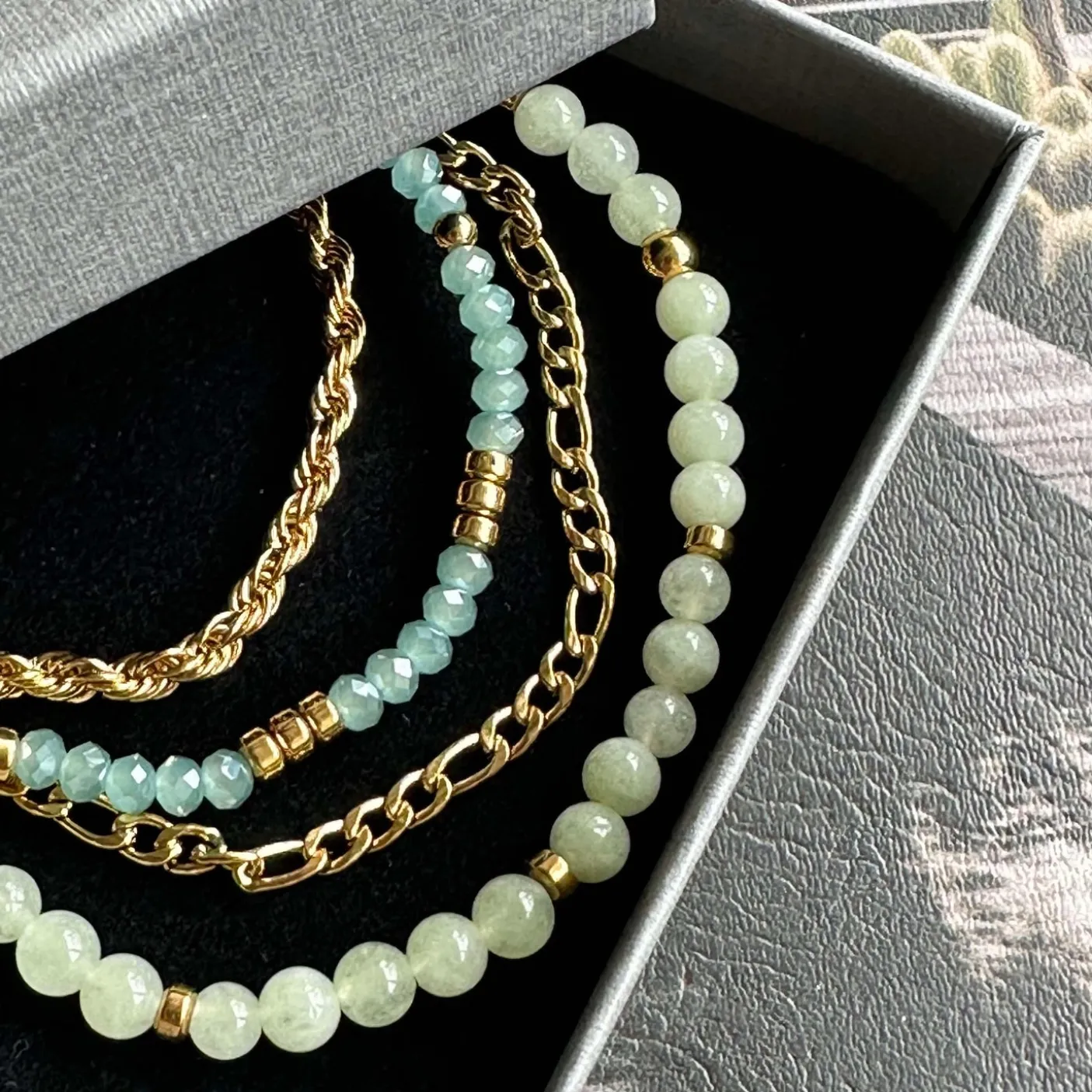 Armbånd Erika Jade - Sæt med 4 armbånd