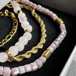 Armbånd Erika lavendel - Sæt med 4 armbånd