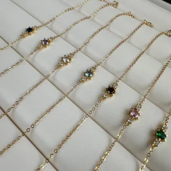 Armbånd Gia m. 3 Zirkoner - Forgyldt sterling sølv