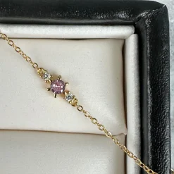 Armbånd Gia m. 3 Zirkoner - Forgyldt sterling sølv