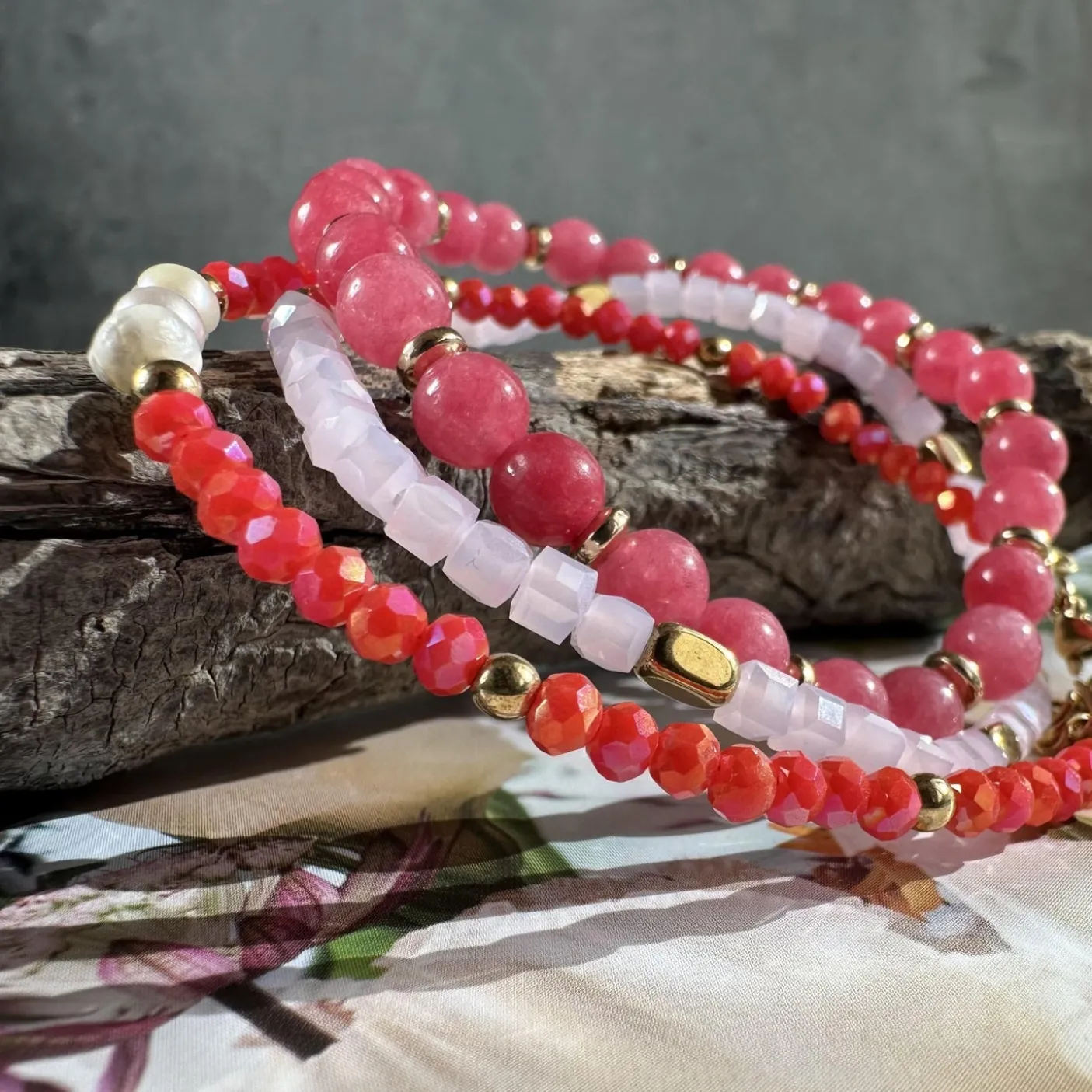 Armbånd GISELE Coral – Sæt med 3 stk