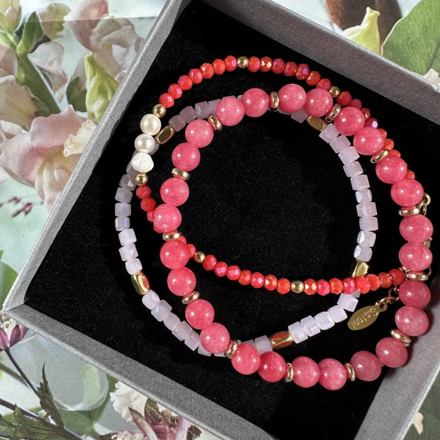 Armbånd GISELE Coral – Sæt med 3 stk