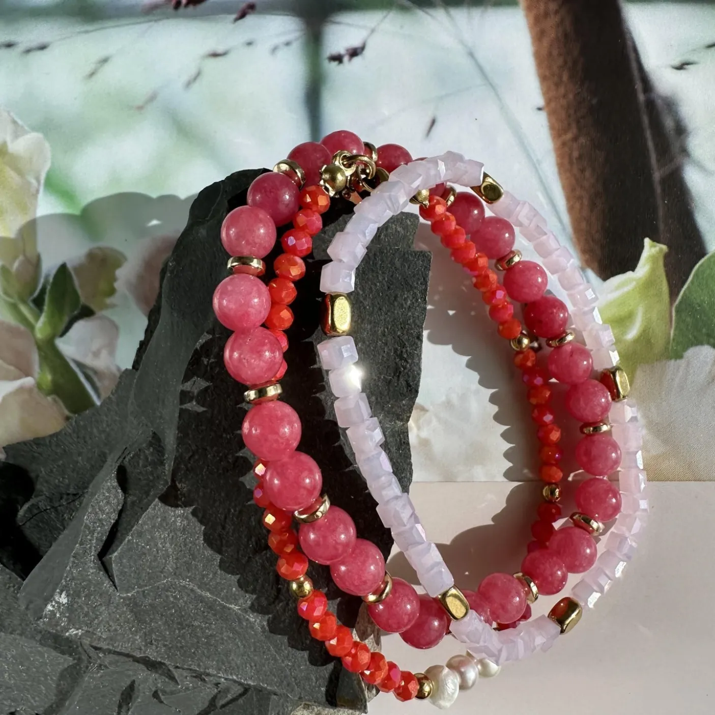 Armbånd GISELE Coral – Sæt med 3 stk