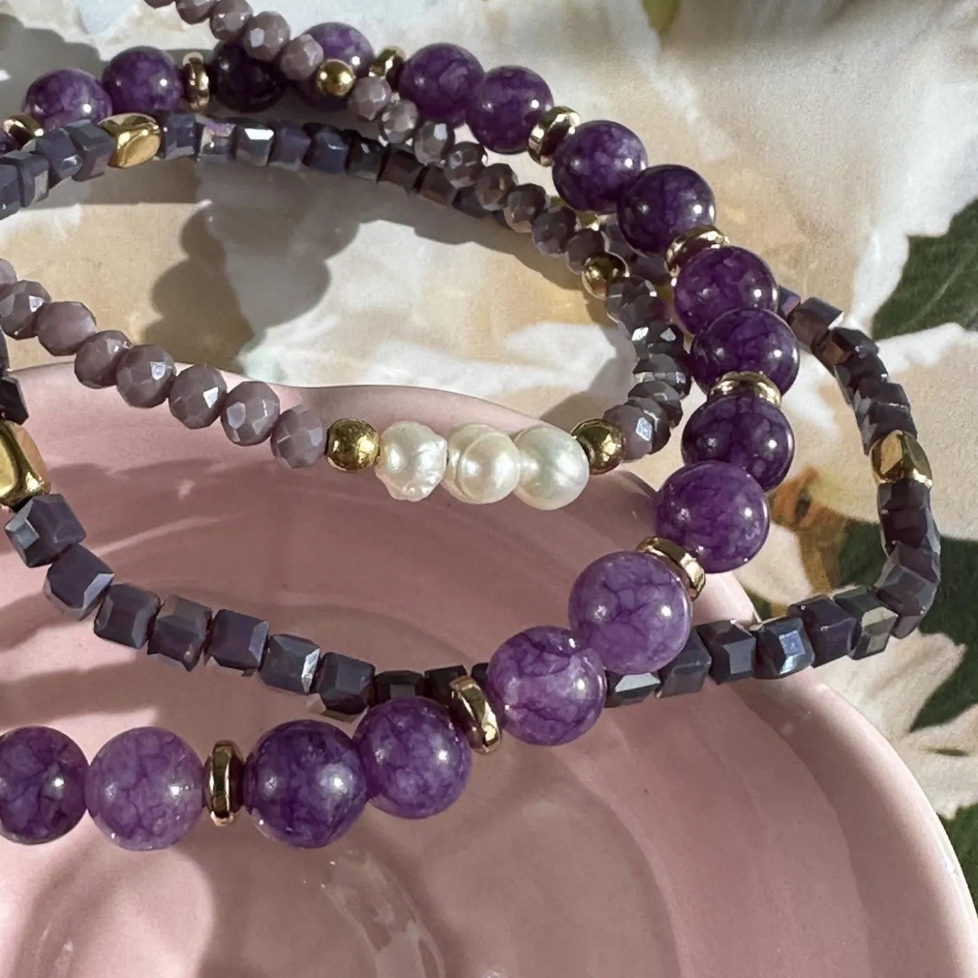 Armbånd GISELE Lavendel – Sæt med 3 stk