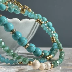 Armbånd GISELE Turkis – Sæt med 3 stk