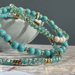 Armbånd GISELE Turkis – Sæt med 3 stk