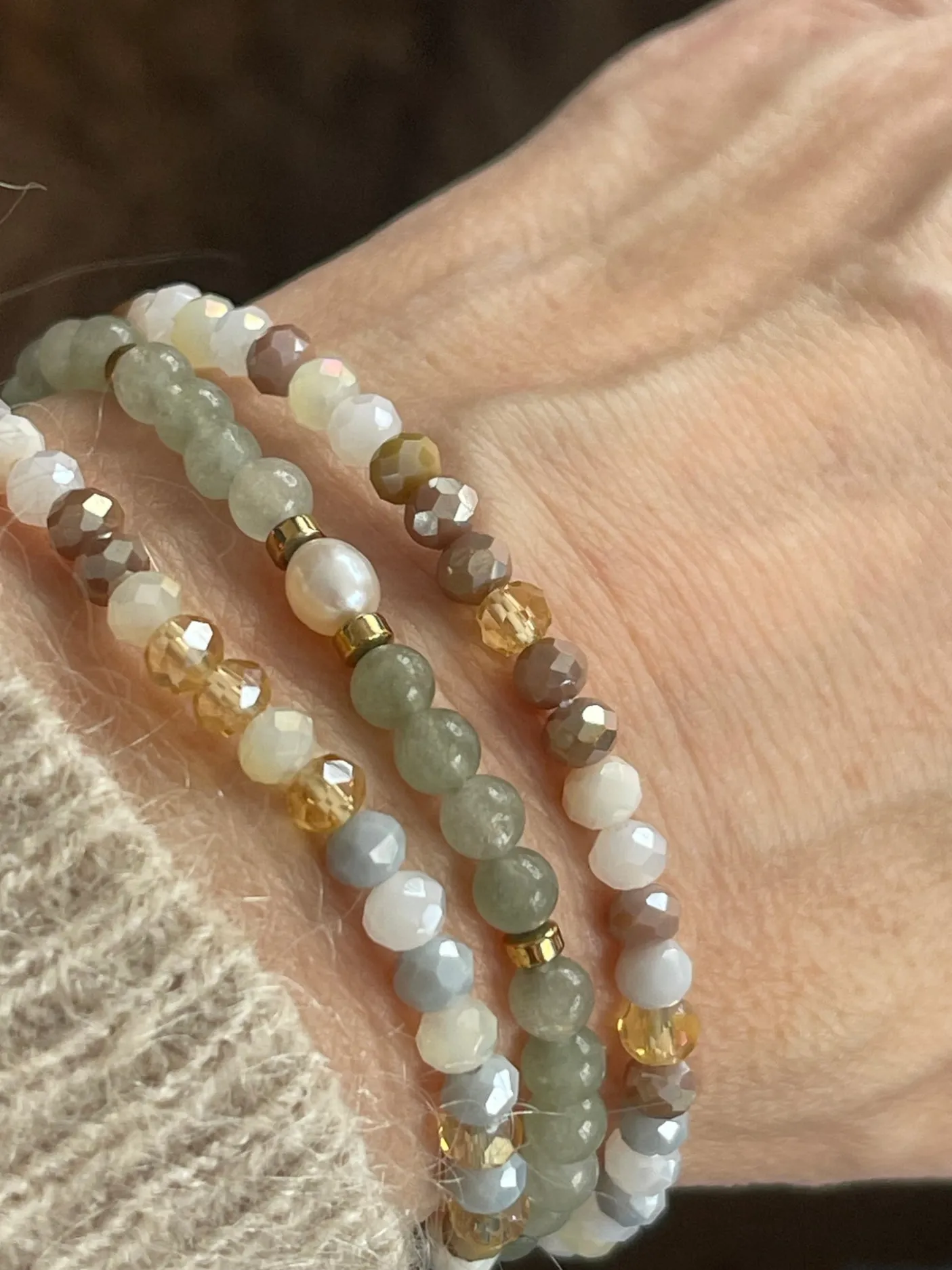 Armbånd Leah Jade Grøn – Sæt med 3 stk