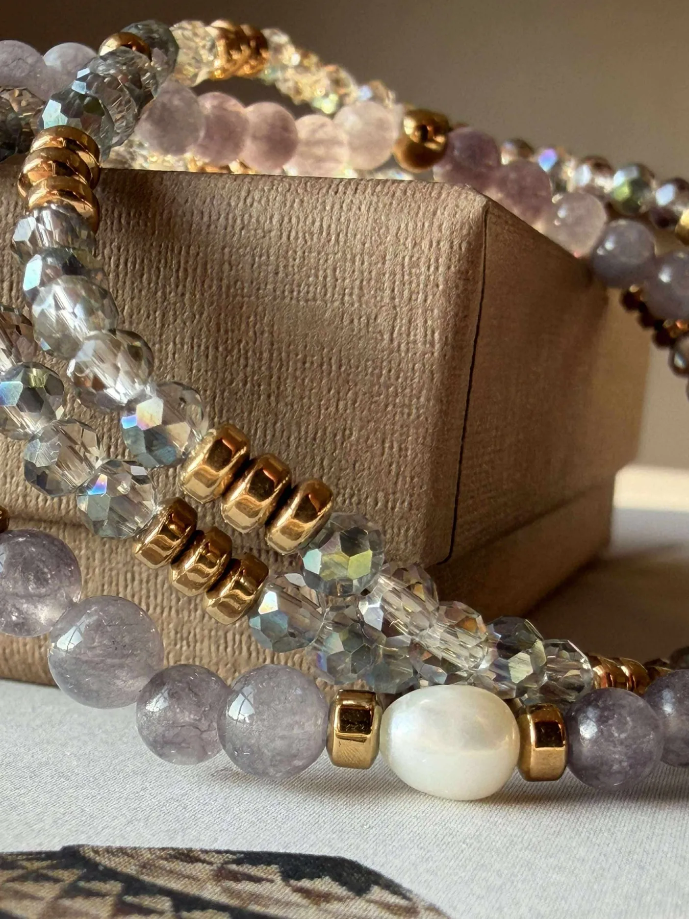 Armbånd Leah Lavendel/Stone – Sæt med 3 stk