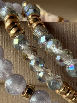 Armbånd Leah Lavendel/Stone – Sæt med 3 stk