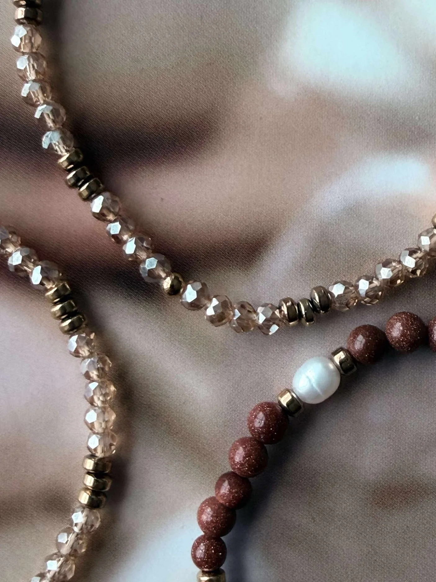 Armbånd Leah Natur/Cognac – Sæt med 3 stk