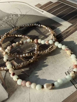 Armbånd Leah Sea Breeze/Natur – Sæt med 3 stk