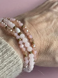 Armbånd Leah Soft Rose – Sæt med 3 stk