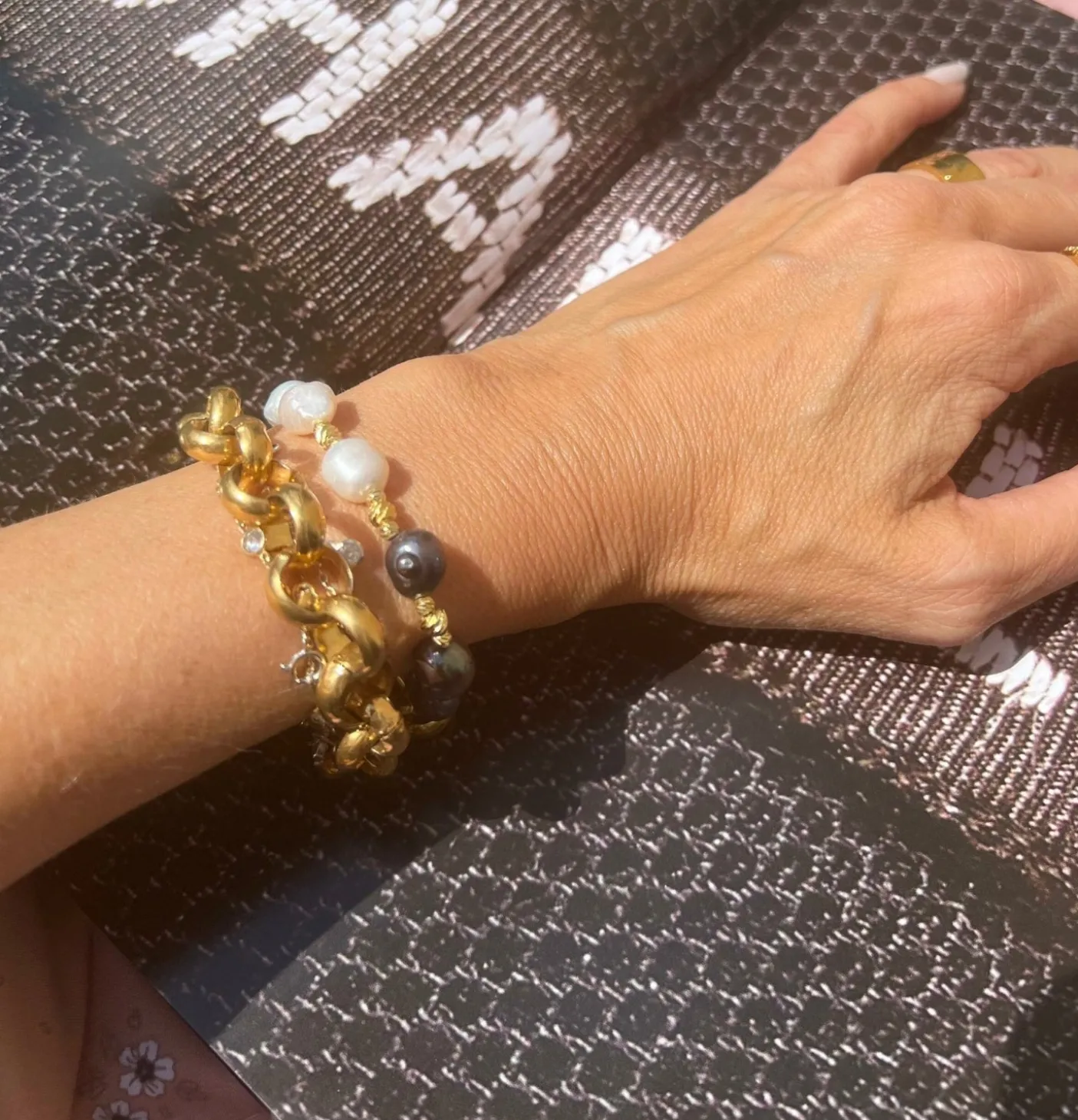 Armbånd Lærke ferskvandsperler