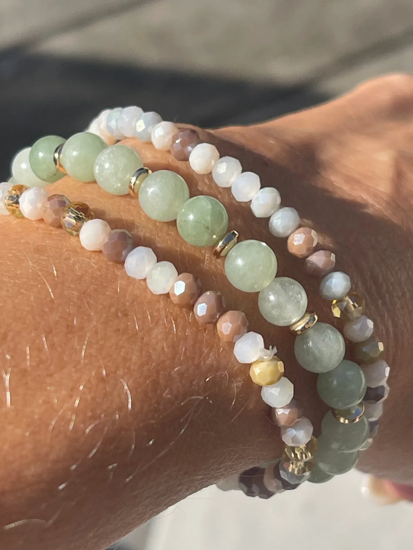 Armbånd Luna Jade Green – Sæt med 3 stk