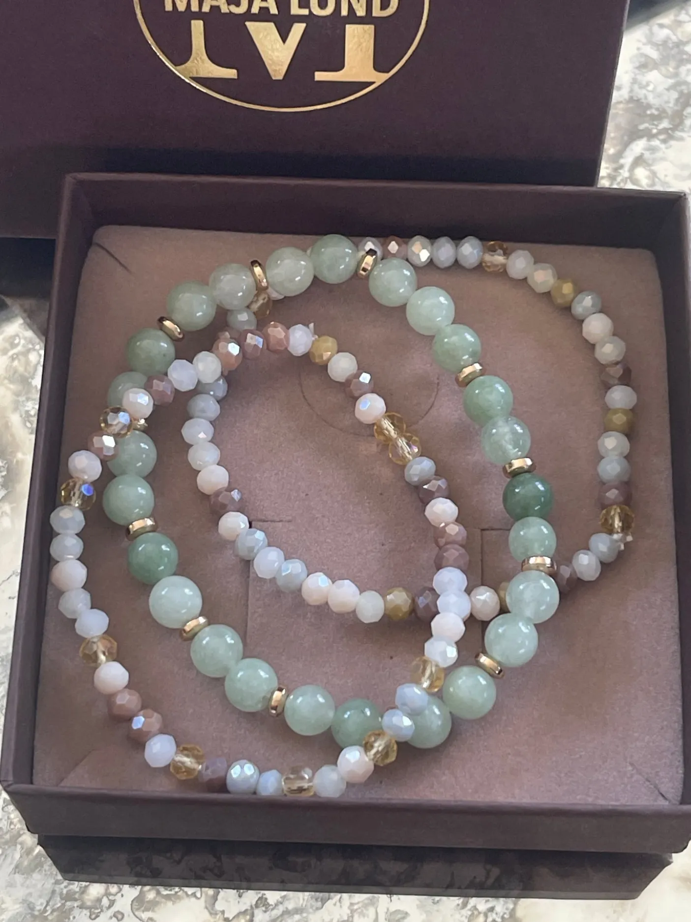 Armbånd Luna Jade Green – Sæt med 3 stk