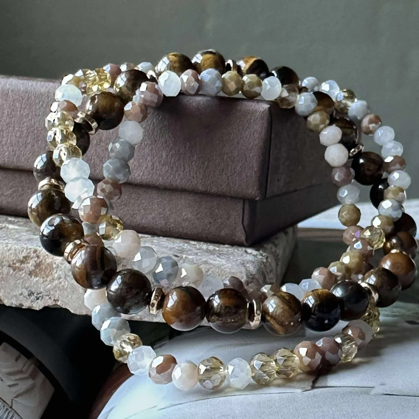 Armbånd Luna Tiger Eye – Sæt med 3 stk