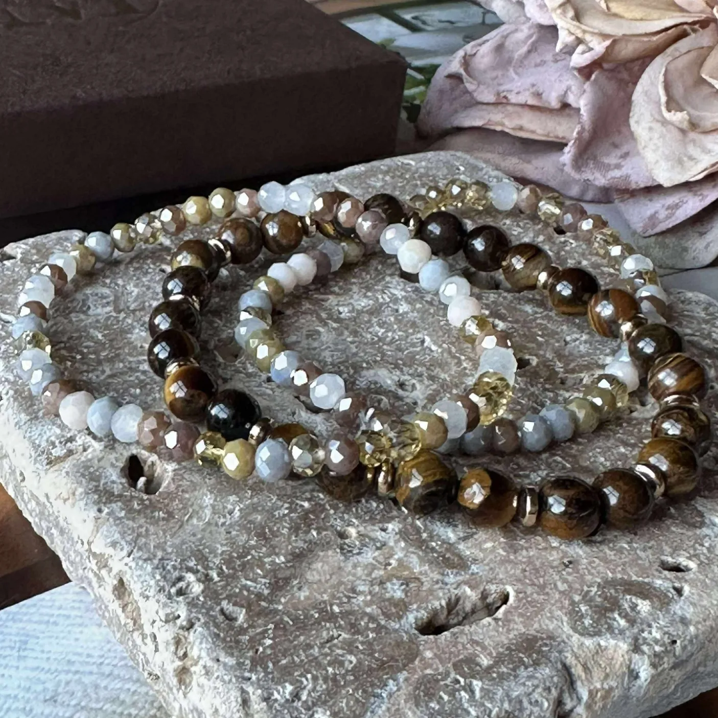 Armbånd Luna Tiger Eye – Sæt med 3 stk