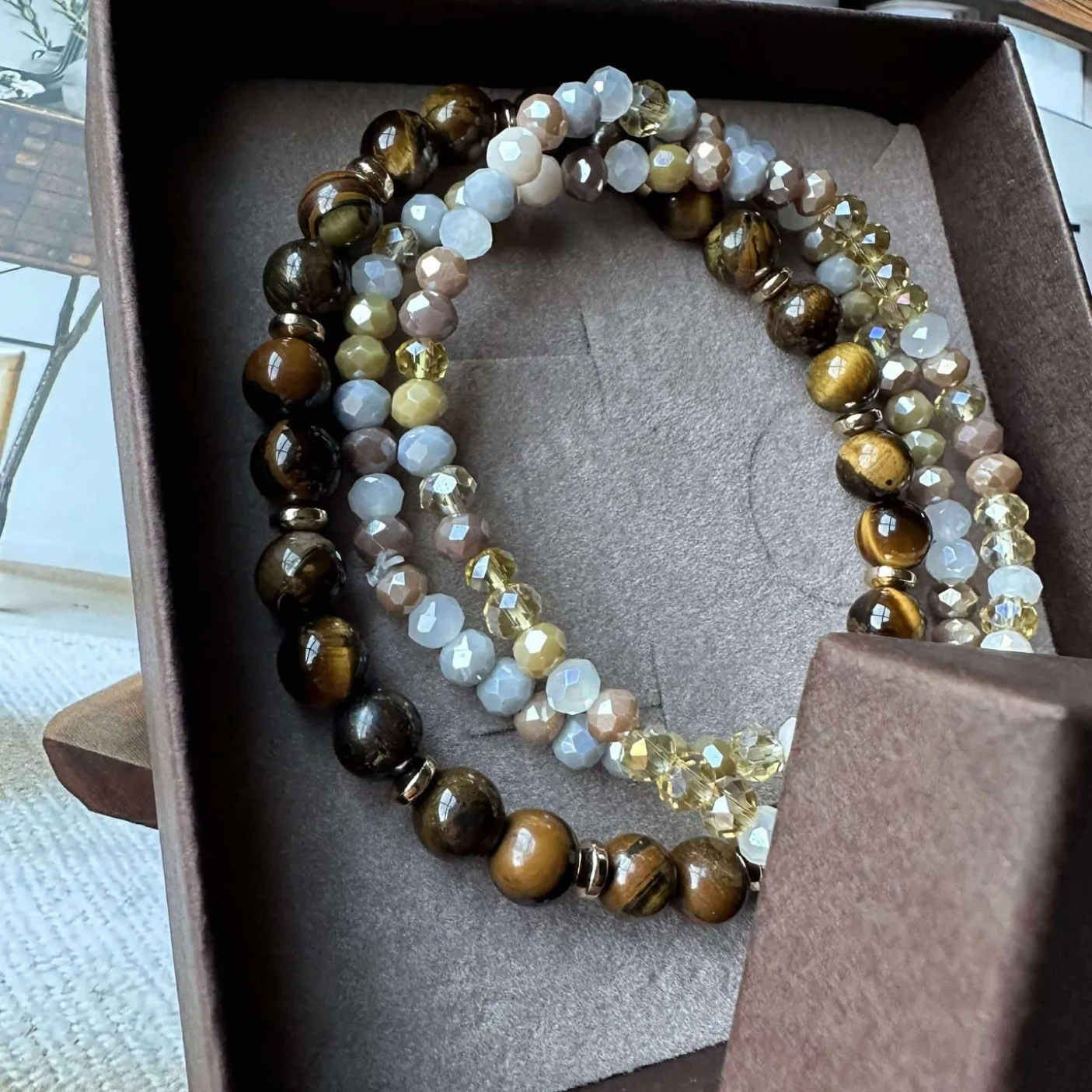 Armbånd Luna Tiger Eye – Sæt med 3 stk