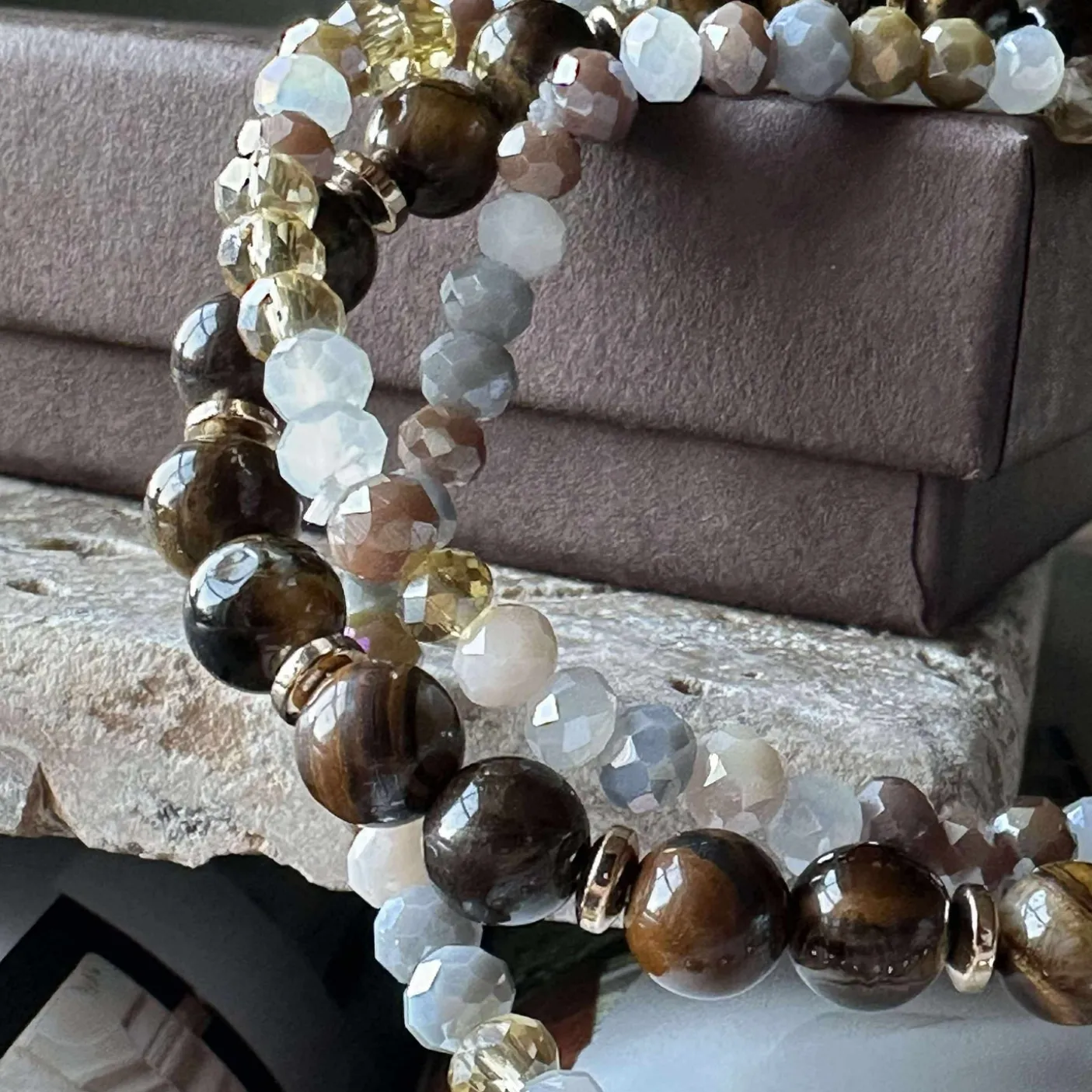 Armbånd Luna Tiger Eye – Sæt med 3 stk