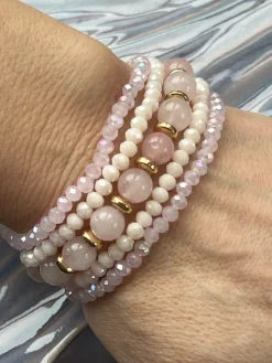 Armbånd MICHELLE Soft Rose / Mix - 5 stk