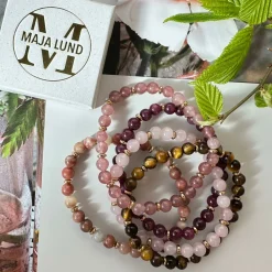 Armbånd Mollie – Natur / Rose mix