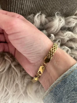 Armbånd Nelly forgyldt 17cm - Vandfast