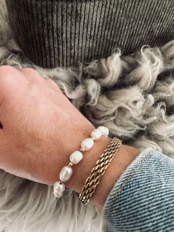 Armbånd Nelly forgyldt 17cm - Vandfast