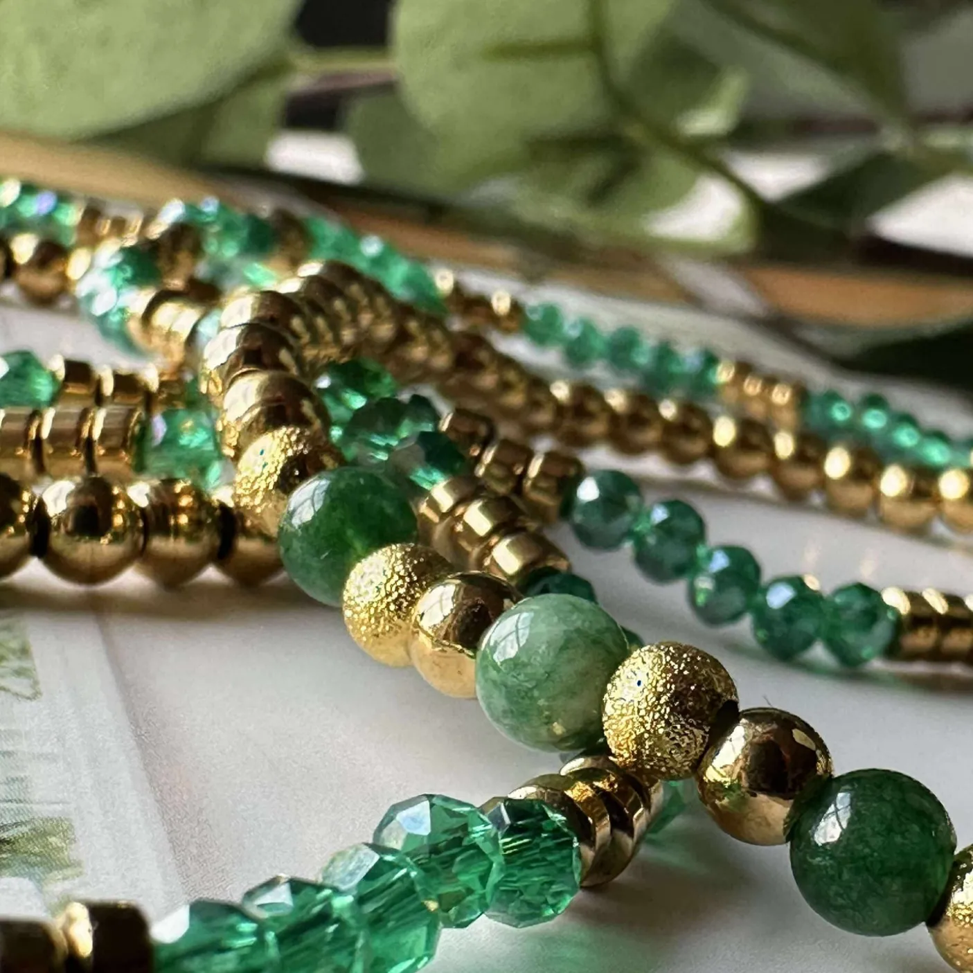 Armbånd Ofelia Emerald - Sæt med 5 armbånd