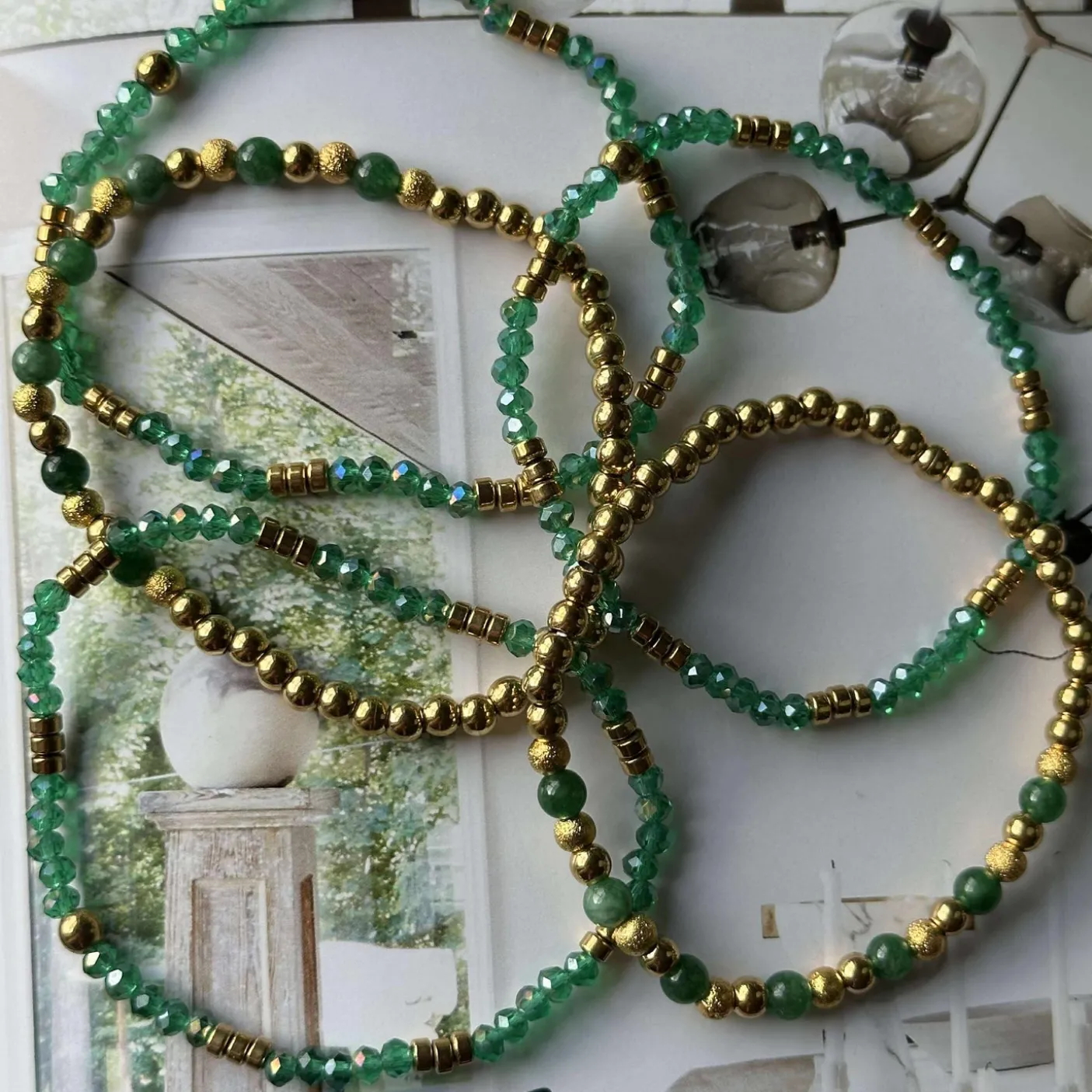 Armbånd Ofelia Emerald - Sæt med 5 armbånd