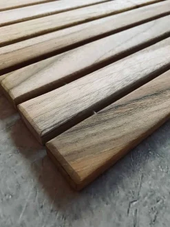 Bademåtte - Teak rulle 40x60