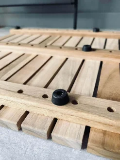 Bademåtte i Teak med gummifødder - 40x60cm