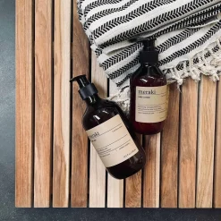 Bademåtte i Teak med gummifødder – 80X60cm