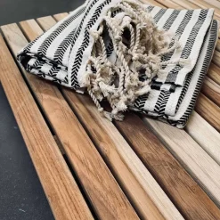 Bademåtte i Teak med gummifødder – 80X60cm