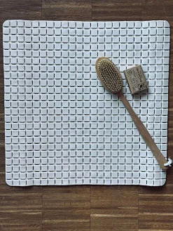 Bademåtte med sugekopper - White