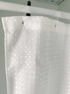 Badeværelsessæt: Badeforhæng & bademåtte / Hvid