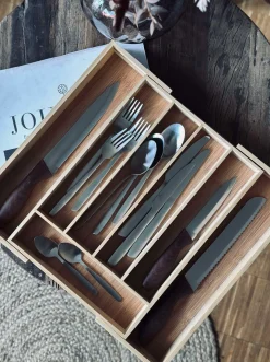 Bestikbakke i bambus - Justerbar størrelse