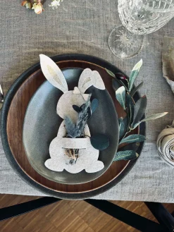 Bestikholder kanin Beige- Sæt med 4 stk