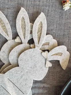 Bestikholder kanin Beige- Sæt med 4 stk