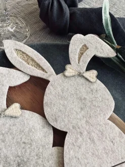 Bestikholder kanin Lys - Sæt med 4 stk