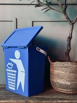 BIO Spand med låg 12 liter - BLÅ